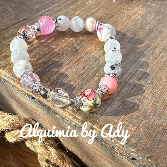 12mm rutile chunky beaded bohemian bracelet - Picture 1 of 1